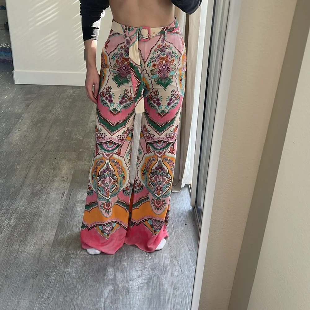 Zara high rise wide leg pant